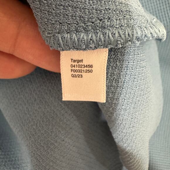 Mens Waffle Knit Sweatshirt Blue Crew Neck Long Sleeve All in Motion Size Small - Picture 6 of 7